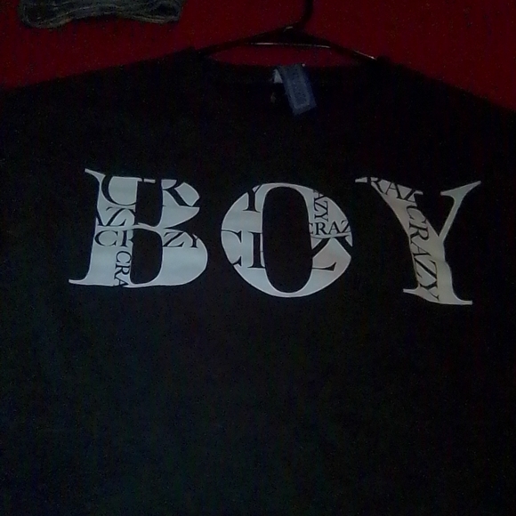 Black Sweater Crop Top "Boy Crazy" - Picture 2 of 3